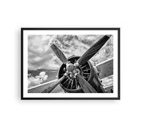 ARTTOR Poster Cadre Noir 70x50 cm Affiche Noir et Blanc Avions - 4289 - P2B