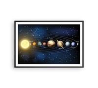 ARTTOR Poster Cadre Noir 91x61 cm Affiche Espace - 3650 - P2B | Cosmos Planète Poster Mural Moderne Décoratif Art Mural Impression d'Art Salon Chambre Cuisine Tableau Décoration ARTTOR