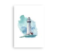 ARTTOR Poster sans Cadre 50x70 cm Affiche Enfants Maritime - 5269 - P2X | Lanterne Côte Poster Mural Moderne Décoratif Art Mural Impression d'Art Salon Chambre Cuisine Tableau Décoration ARTTOR