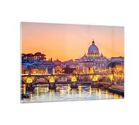 ARTTOR Tableau Décoratif en Verre 120x80cm Architecture Villes - 2704 | Rome Italie Basilique Impression sur Verre Grand Décoration Murale Art Mural Verre Trempé Salon Chambre Design Moderne ARTTOR
