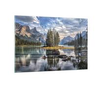 ARTTOR Tableau Décoratif en Verre 120x80cm Paysages Nature - 4133 | Lac Paysage Impression sur Verre Grand Décoration Murale Art Mural Verre Trempé Salon Chambre Cuisine Design Moderne ARTTOR