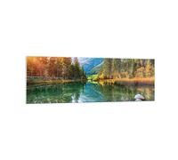 ARTTOR Tableau Décoratif en Verre 160x50cm Paysages Forêt - 4456 | Paysage Montagnes Aube Impression sur Verre Grand Décoration Murale Art Mural Verre Trempé Salon Design Moderne ARTTOR