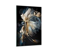 ARTTOR Tableau Décoratif en Verre 80x120 cm Botanique Fleurs - 5766 | Fleur Morceau Impression sur Verre Grand Décoration Murale Verre Trempé Salon Chambre Cuisine Design Moderne ARTTOR