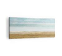 ARTTOR Tableau Décoratif sur Toile 120x50 cm Abstrait Maritime - 4263 | Rayures Or Abstraction Impression sur Toile Grand Décoration Murale Art Mural Toile Imprimée Salon Chambre Cuisine ARTTOR