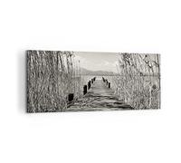 ARTTOR Tableau Décoratif sur Toile 120x50 cm Noir et Blanc Paysages - 4928