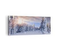 ARTTOR Tableau Décoratif sur Toile 120x50 cm Paysages Nature - 2433 | Aventure Alpes Hiver Impression sur Toile Grand Décoration Murale Art Mural Toile Imprimée Salon Chambre Cuisine ARTTOR