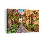 ARTTOR Tableau Décoratif sur Toile 120x80 cm Architecture Botanique - 3183 | Chemin Fleurs Maison Impression sur Toile Grand Décoration Murale Art Mural Toile Imprimée Salon Chambre Cuisine ARTTOR