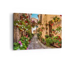 ARTTOR Tableau Décoratif sur Toile 120x80 cm Architecture Botanique - 3183 | Chemin Fleurs Maison Impression sur Toile Grand Décoration Murale Art Mural Toile Imprimée Salon Chambre Cuisine ARTTOR