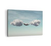 ARTTOR Tableau Décoratif sur Toile 120x80 cm Autres Personnes - 4373 | Nuages Hamac Repos Impression sur Toile Grand Décoration Murale Art Mural Toile Imprimée Salon Chambre Cuisine ARTTOR