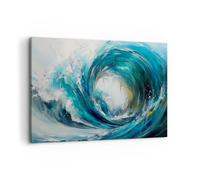 ARTTOR Tableau Décoratif sur Toile 120x80 cm Maritime Paysages - 6018 | Océan Vague Salut Impression sur Toile Grand Décoration Murale Art Mural Toile Imprimée Salon Chambre Cuisine ARTTOR