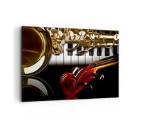 ARTTOR Tableau Décoratif sur Toile 120x80 cm Musique Vintage - 2679 | Piano Clés Impression sur Toile Grand Décoration Murale Art Mural Toile Imprimée Salon Chambre Cuisine ARTTOR