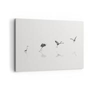 Deco Cadre Décoration Salon Vol Oiseau Héron Moderne Impression sur Toile 120x80cm Image Tableau Decoration Murale Chambre Cuisine Horizontal Art Wall Grand Tableaux Decoratifs Muraux AA120x80-5096