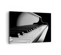ARTTOR Tableau Décoratif sur Toile 120x80 cm Noir et Blanc Musique - 5231 | Piano Impression sur Toile Grand Décoration Murale Art Mural Toile Imprimée Salon Chambre Cuisine ARTTOR