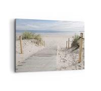 ARTTOR Tableau Décoratif sur Toile 120x80 cm Paysages Maritime - 4188 | Plage Dune Entrée Impression sur Toile Grand Décoration Murale Art Mural Toile Imprimée Salon Chambre Cuisine ARTTOR