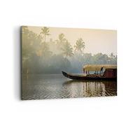 ARTTOR Tableau Décoratif sur Toile 120x80 cm Paysages Maritime - 4863 | Inde Bateau Rivière Impression sur Toile Grand Décoration Murale Art Mural Toile Imprimée Salon Chambre Cuisine ARTTOR