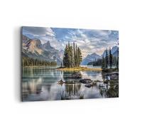 ARTTOR Tableau Décoratif sur Toile 120x80 cm Paysages Nature - 4133 | Lac Paysage Impression sur Toile Grand Décoration Murale Art Mural Toile Imprimée Salon Chambre Cuisine ARTTOR