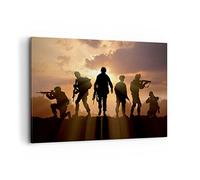 ARTTOR Tableau Décoratif sur Toile 120x80 cm Personnes Militaire - 2962 | Armée Arme Soleil Impression sur Toile Grand Décoration Murale Art Mural Toile Imprimée Salon Chambre Cuisine ARTTOR