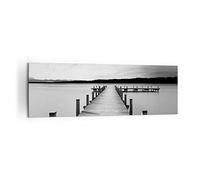 ARTTOR Tableau Décoratif sur Toile 160x50 cm Noir et Blanc Paysages - 4865