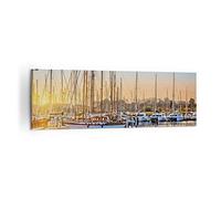 ARTTOR Tableau Décoratif sur Toile 160x50 cm Paysages Maritime - 3162 | Catamaran Yacht Ancre Impression sur Toile Grand Décoration Murale Art Mural Toile Imprimée Salon Chambre Cuisine ARTTOR