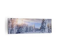 ARTTOR Tableau Décoratif sur Toile 160x50 cm Paysages Nature - 2433 | Aventure Alpes Hiver Impression sur Toile Grand Décoration Murale Art Mural Toile Imprimée Salon Chambre Cuisine ARTTOR