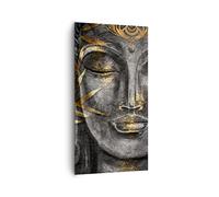 ARTTOR Tableau Décoratif sur Toile 65x120 cm Autres Culture - 4442 | Bouddha Or Bodhisattva Impression sur Toile Grand Décoration Murale Art Mural Toile Imprimée Chambre Cuisine Salon ARTTOR