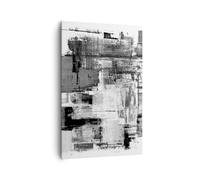 ARTTOR Tableau Décoratif sur Toile 80x120 cm Abstrait Noir et Blanc - 5192 | Salut ET Abstraction Impression sur Toile Grand Décoration Murale Art Mural Toile Imprimée Chambre Cuisine Salon ARTTOR