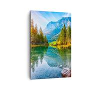 ARTTOR Tableau Décoratif sur Toile 80x120 cm Paysages Forêt - 4456 | Paysage Montagnes Aube Impression sur Toile Grand Décoration Murale Art Mural Toile Imprimée Chambre Cuisine Salon ARTTOR