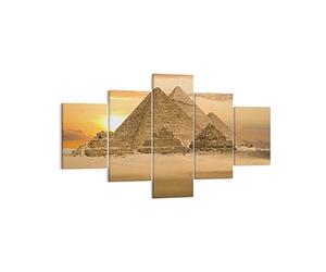ARTTOR Tableau sur Toile Décoratif 125x70 cm Architecture Paysages - 2196 | Pyramide Egypte Désert Impression sur Toile Grand Décoration Murale Art Mural Toile Imprimée Salon Chambre Cuisine ARTTOR