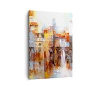 ARTTOR Tableau sur Toile Décoratif 50x70 cm Abstrait Architecture - 3476 | Ville Immeuble Maison Impression sur Toile Décoration Murale Art Mural Toile Imprimée Chambre Cuisine Salon ARTTOR