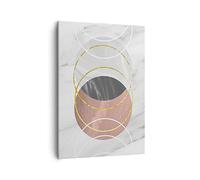 ARTTOR Tableau sur Toile Décoratif 50x70 cm Abstrait Pastel - 4935 | Formes Salut Abstraction Impression sur Toile Décoration Murale Art Mural Toile Imprimée Chambre Cuisine Salon ARTTOR