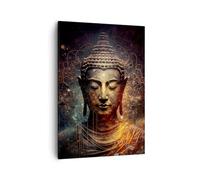 ARTTOR Tableau sur Toile Décoratif 50x70 cm Architecture Culture - 5775 | Bouddha Méditation Religion Impression sur Toile Décoration Murale Art Mural Toile Imprimée Chambre Cuisine Salon ARTTOR