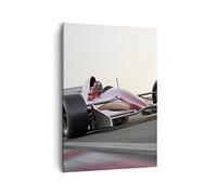 Moderne Impression sur Toile Formule 1 course piste vitesse Image Tableau Decoration Murale 50x70cm Deco Cadre Salon Chambre Cuisine Vertical Petit Tableaux Decoratifs Muraux Art Wall PA50x70-2423