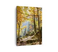 Impression sur Toile 50x70cm Tableaux Image Photo Automne montagne forêt nature