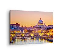 ARTTOR Tableau sur Toile Décoratif 70x50 cm Architecture Villes - 2704 | Rome Italie Basilique Impression sur Toile Décoration Murale Art Mural Toile Imprimée Salon Chambre Cuisine ARTTOR