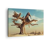 ARTTOR Tableau sur Toile Décoratif 70x50 cm Botanique Paysages - 4345 | Séance Éléphant Arbre Impression sur Toile Décoration Murale Art Mural Toile Imprimée Salon Chambre Cuisine ARTTOR