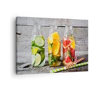 ARTTOR Tableau sur Toile Décoratif 70x50 cm Cuisine - 3155 | Glace Menthe Rafraîchissement Impression sur Toile Décoration Murale Art Mural Toile Imprimée Salon Chambre Cuisine ARTTOR
