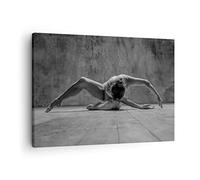 ARTTOR Tableau sur Toile Décoratif 70x50 cm Noir et Blanc Personnes - 4352 | Danse ET Noir Impression sur Toile Décoration Murale Art Mural Toile Imprimée Salon Chambre Cuisine ARTTOR