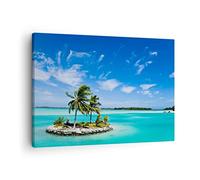 ARTTOR Tableau sur Toile Décoratif 70x50 cm Paysages Maritime - 2386 | Tahiti Île Relaxation Impression sur Toile Décoration Murale Art Mural Toile Imprimée Salon Chambre Cuisine ARTTOR