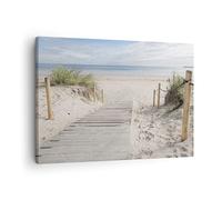 ARTTOR Tableau sur Toile Décoratif 70x50 cm Paysages Maritime - 4188 | Plage Dune Entrée Impression sur Toile Décoration Murale Art Mural Toile Imprimée Salon Chambre Cuisine ARTTOR