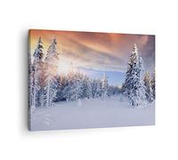 ARTTOR Tableau sur Toile Décoratif 70x50 cm Paysages Nature - 2433 | Aventure Alpes Hiver Impression sur Toile Décoration Murale Art Mural Toile Imprimée Salon Chambre Cuisine ARTTOR