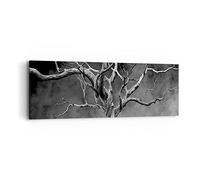 ARTTOR Tableau sur Toile Décoratif 90x30 cm Botanique Noir et Blanc - 4346 | Succursales Fumée Noir Impression sur Toile Décoration Murale Art Mural Toile Imprimée Salon Chambre Cuisine ARTTOR