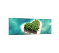 ARTTOR Tableau sur Verre Décoratif 90x30cm Paysages Maritime - 3129 | Naviguer Île Océan Impression sur Verre Décoration Murale Art Mural Verre Trempé Salon Chambre Cuisine Design Moderne ARTTOR