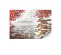 ARTTRIX Papier Peint Intissé 300x210 cm - Boho Panoramique Tapisserie Murale Facile à Monter - Papiers Peints Modernes Pour le Salon & Chambre à Coucher - Gris et rouge