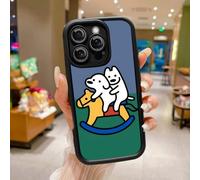 Artudatech Cute Two White Dogs Rocking Horse Shockproof TPU Phone Case for iPhone 13 Pro