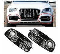 Artudatech Grille de Voiture Pair Abs Front Fog Lamp Lower Grille Calandre Grill Cover Kit pour Au-di Q5 Mk1 2013-2017