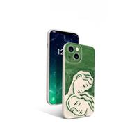 Artudatech Low Saturation pourest Green Abstract Sketch Figure Minimal Case pour iPhone 15 Pro Max