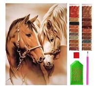 ARTULIO Diamond Painting - Portrait de deux chevaux - 30x40 cm - 5D Peinture Diamant Painting, Tableau Diamant