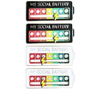 Arturbo Cute Cool My Social Battery Slider Pastel, émail rose émotionnel, humeur, amusant, introverti, épinglettes pour sacs, sacs à dos, chapeaux, cadeaux décoration, normal, Métal, Pas de gemme