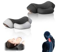 Artuvate Fisiorest The 3-In-1 Neck Massager, Fisiorest Coussin De Massage 3 En 1 Pour Le Cou, Masseur D'éPaule Avec Chaleur, Outils De Massage De La Colonne Cervicale (2 Pcs Black+Gray)