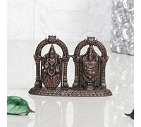 ARTVARKO Statue en cuivre Tirupati Balaji Lakshmi Venkateshwara Laxmi Idole Seigneur Srinivasa Pooja Décoration de temple Cadeau (60 g, 6,5 cm)
